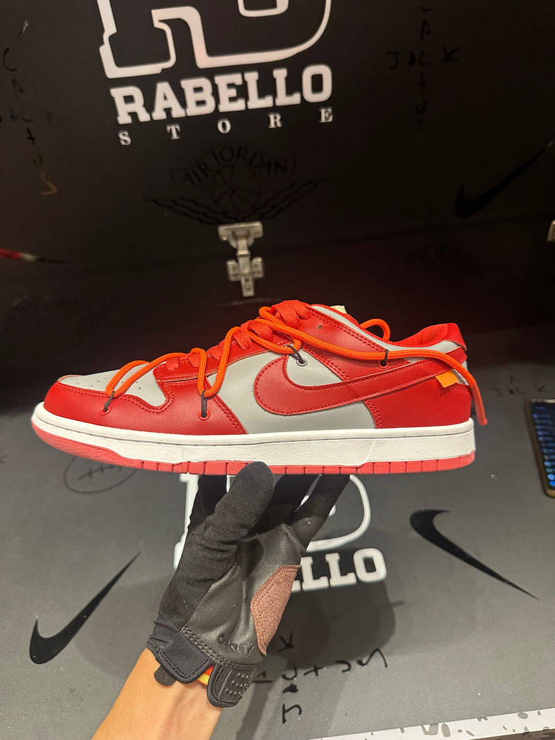 Tênis Nike Dunk Low X Off-White University Red - Pronta Entrega