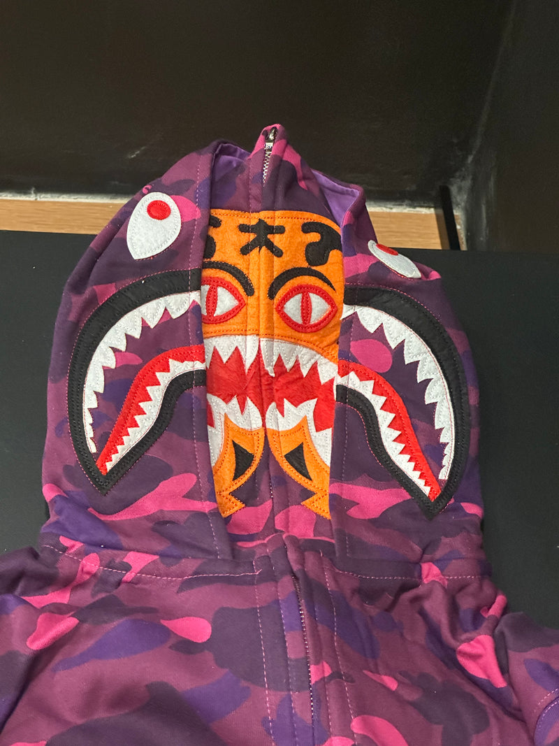Jaqueta Bape Shark Purple Camo Full Zip - Pronta Entrega