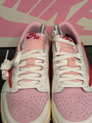 Tênis Nike Air Jordan 1 Low x Travis Scott "Sail Tropical Pink" - Pronta Entrega