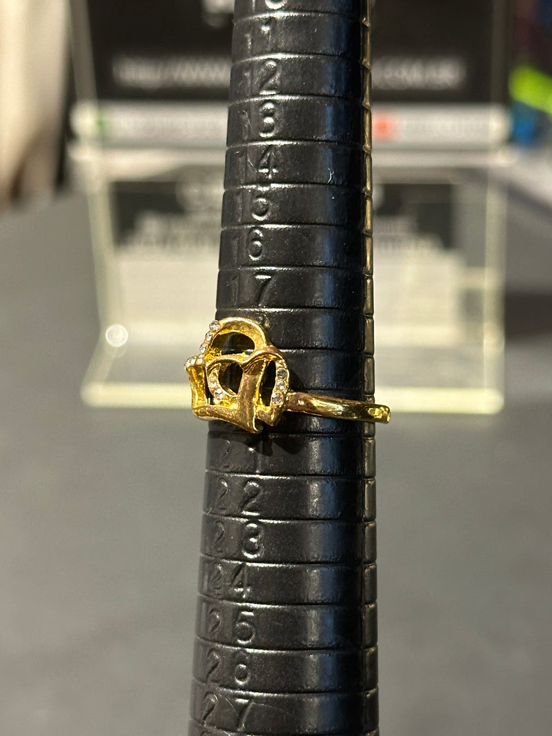 Anel Feminino Aço Inoxidável Coração Entrelaçado 20 CM - Pronta Entrega