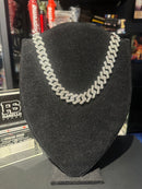 Corrente Cravejada Em Zicornia Cubica Prata 45 CM - Pronta Entrega