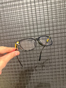 Óculos Chrome Hearts Armação Preto Logo Gold - Pronta Entrega