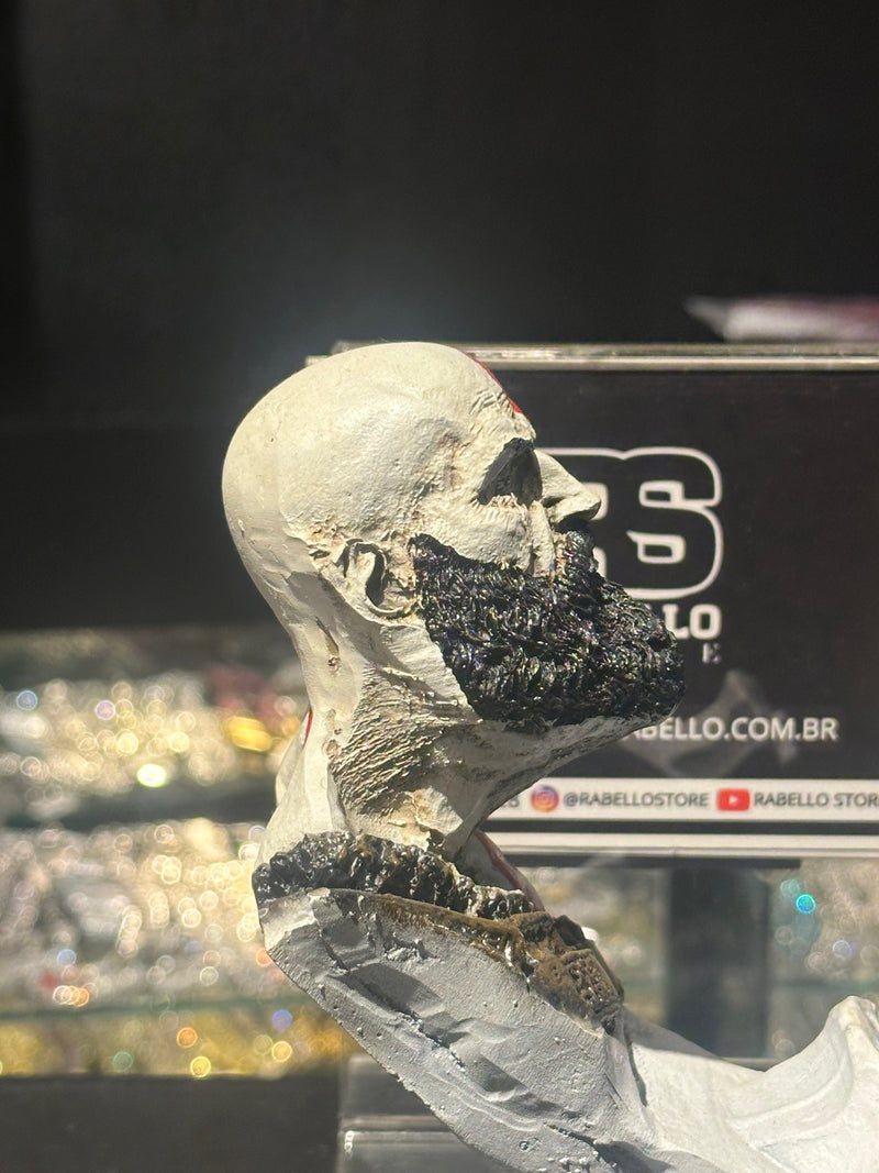 Boneco de Ação God Of War Busto Kratos 16cm Resina - Pronta Entrega