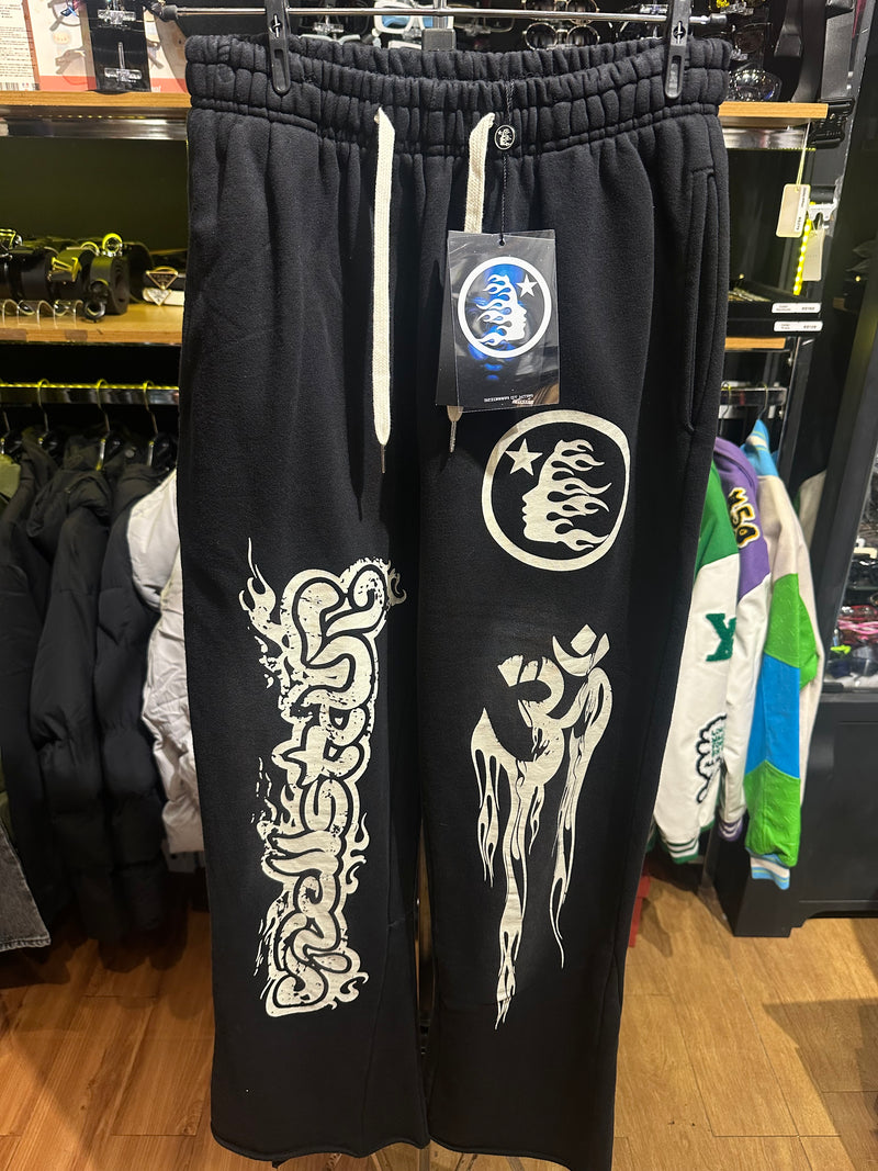 Calça Hellstar High Street Moletom Destonado Preto - Pronta Entrega
