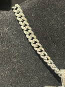 Corrente Cravejada Pingente BRO Em Zicornia Cubica Prata 50 CM - Pronta Entrega