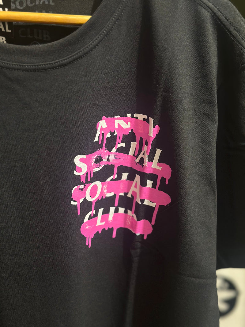 Camisa Anti Social Social Club Preta Ink Pink - Pronta Entrega