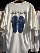 Camiseta Balenciaga ‘Slide Oversized’ Branca - Pronta Entrega