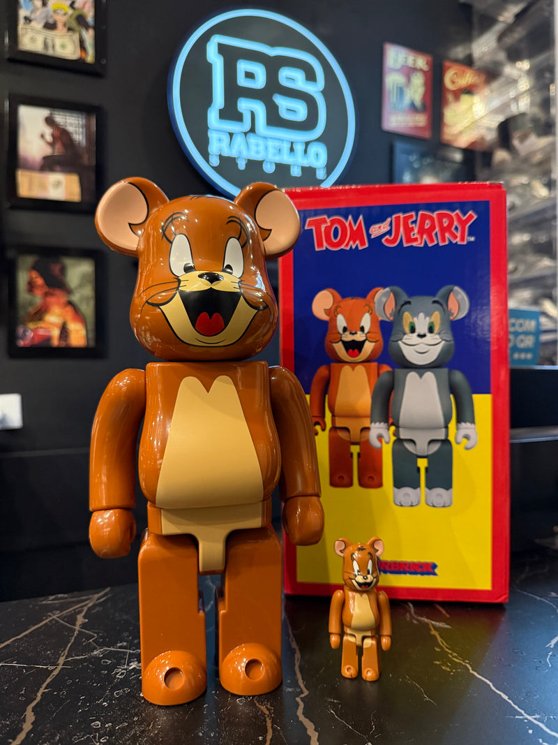 Bearbrick Bear Jerry: Tom & Jerry 400% Medicom Toy Boneco Colecionável 28cm - Pronta Entrega