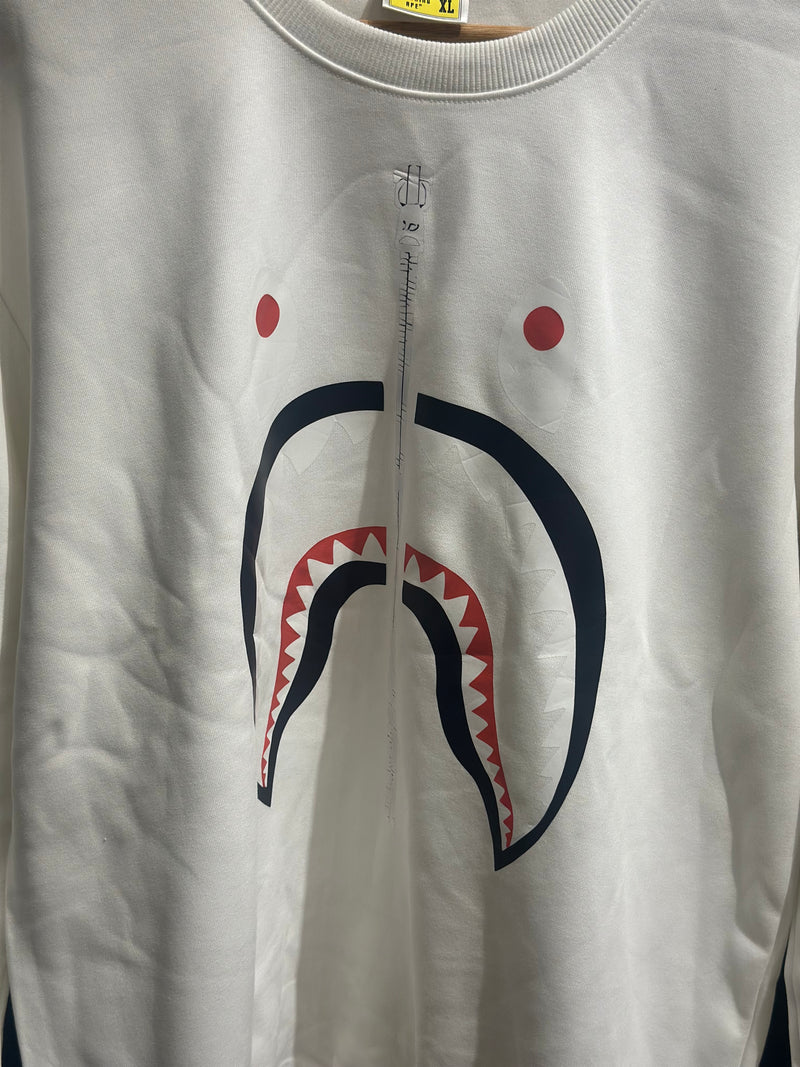 Moletom BAPE Shark Crewneck Branco - Pronta Entrega