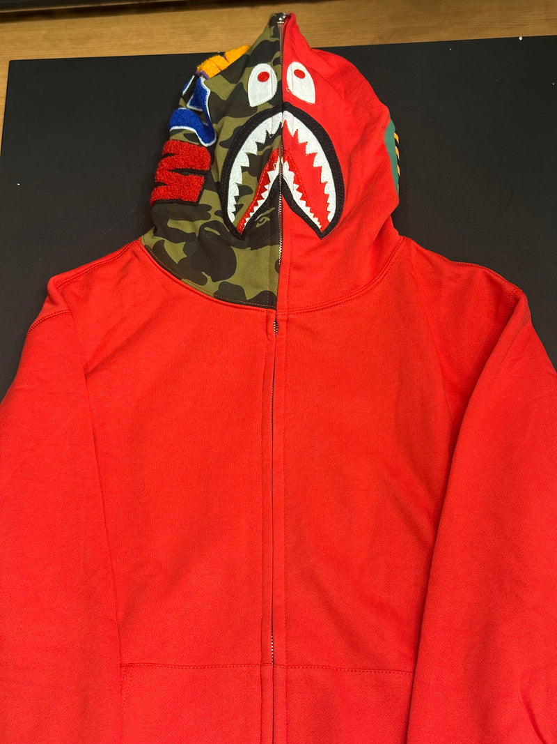 Jaqueta Bape Shark Camo Red Full Zip - Pronta Entrega