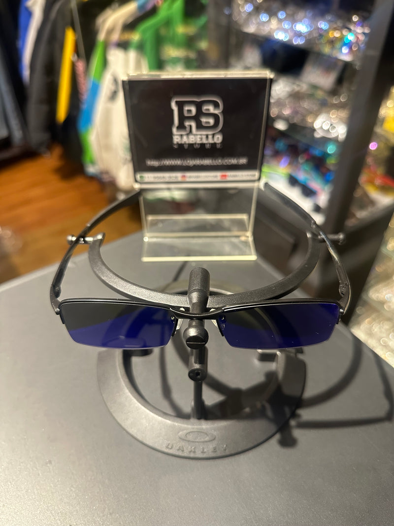 Óculos Oakley Lupa Do Vilão Preto Lente Espelhada Azul - Pronta Entrega