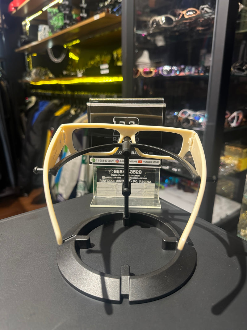 Óculos Off White Retangular Bege - Pronta Entrega