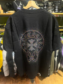Camiseta Chrome Hearts Preta Logo Multicolor Brilhante - Pronta Entrega