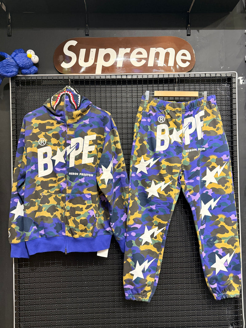 Conjunto Bape Shark x Heron Preston - Pronta Entrega