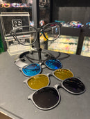 Óculos Rayban Redondo Armação Preto Clip On Multi Cores - Pronta Entrega