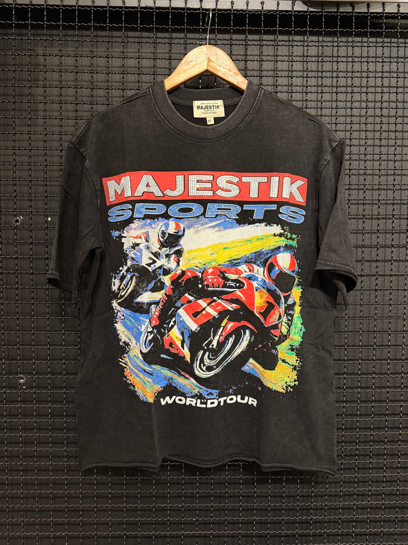 Camiseta Majestik Moto Race Black - Pronta Entrega