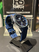 Relógio Tag Heuer Azul Fundo Preto - Pronta Entrega