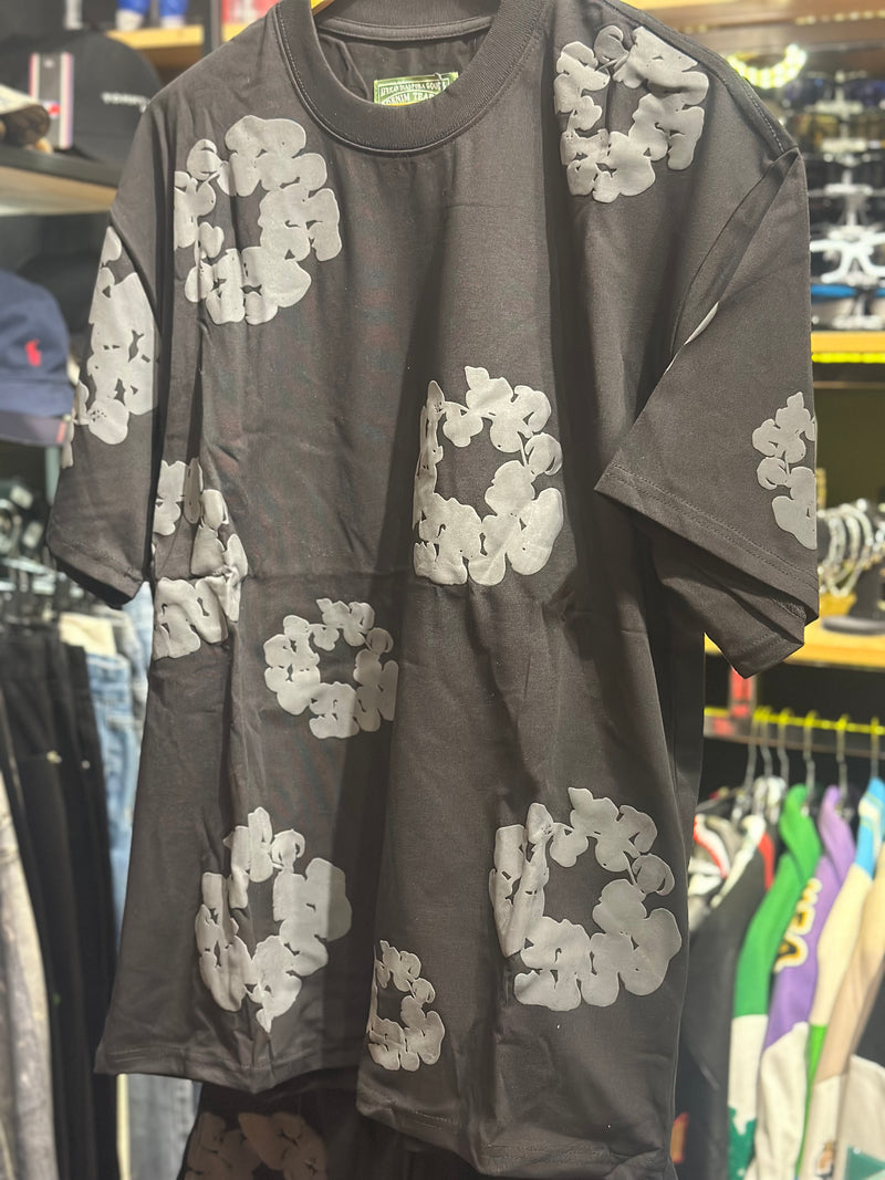 Conjunto Denim Tears Preto/Cinza Camiseta + Short - Pronta Entrega
