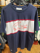 Camisa Lacoste Azul Logo Central White/Red - Pronta Entrega