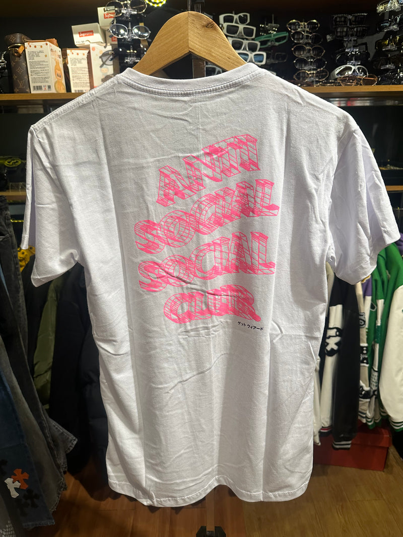 Camisa Anti Social Social Club Branca Logo Pink - Pronta Entrega