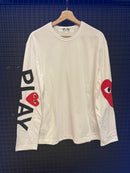 Camiseta Manga Longa Comme des Garçons White - Pronta Entrega