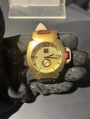 Relógio QuikSilver Foxhound Gold Pulseira Couro Marrom - Pronta Entrega