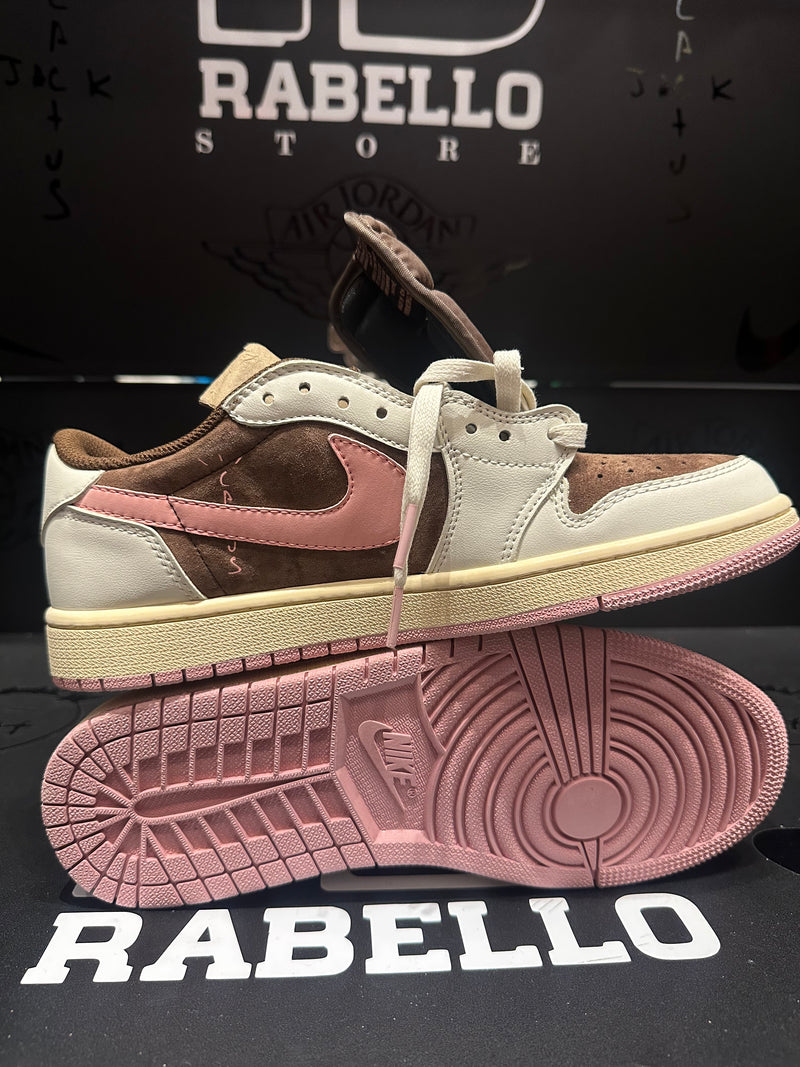 Tênis Jordan 1 Low Travis Scott Pink Brown - Pronta Entrega
