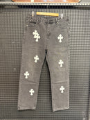 Calça Jeans Escura Chrome Hearts White Cruz - Pronta Entrega
