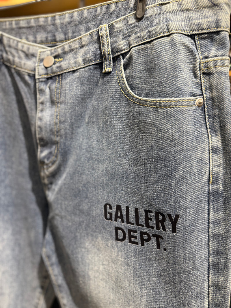 Calça Gallery Dept. jeans Marinho Lavado Logo Preto - Pronta Entrega