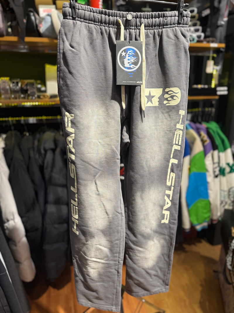 Calça Hellstar Moletom Track Print Cinza - Pronta Entrega