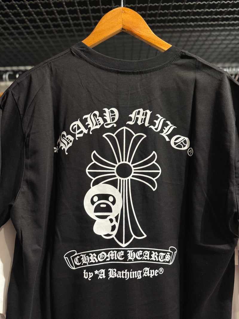 Camiseta BAPE Bayb Milo X Chrome hearts Preta - Pronta Entrega