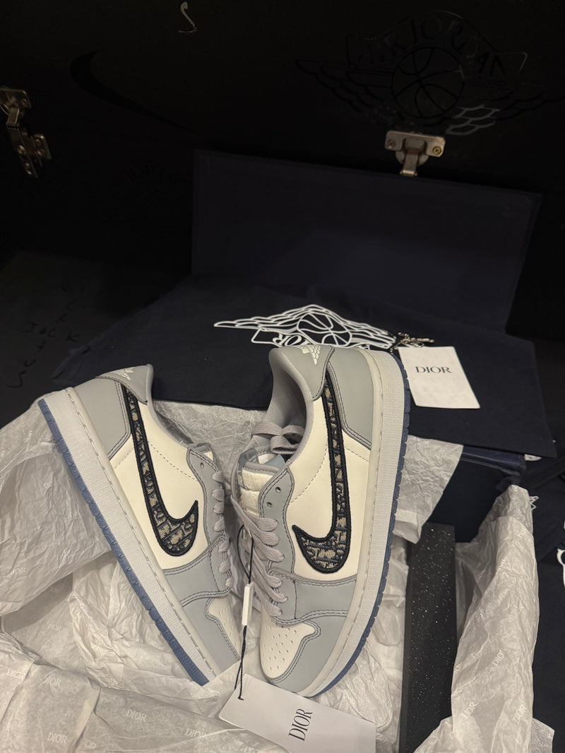 Tênis Nike Air Jordan 1 Low X Dior Grey - Pronta Entrega