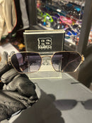 Óculos Miu Miu Retangular Armação Gold Lente Fume - Pronta Entrega