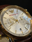 Relógio Emporio Armani AR11123 Pulseira de Couro - Pronta Entrega