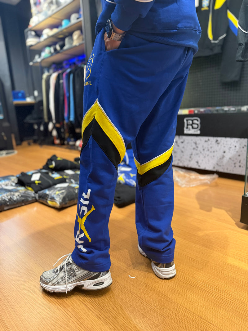 Calça Tracksuit Jordan Brasil Azul Amarelo 2026/27 - Pronta Entrega