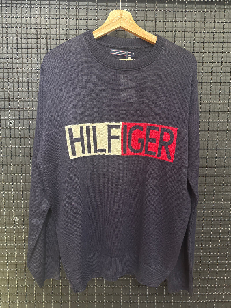 Suéter Tommy Hilfiger Azul/Vermelho - Pronta Entrega