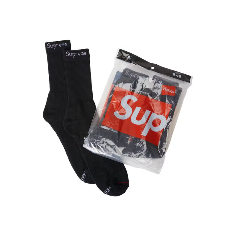 Hanes x Supreme Meias 2 Pack Branco e Preto - Encomenda