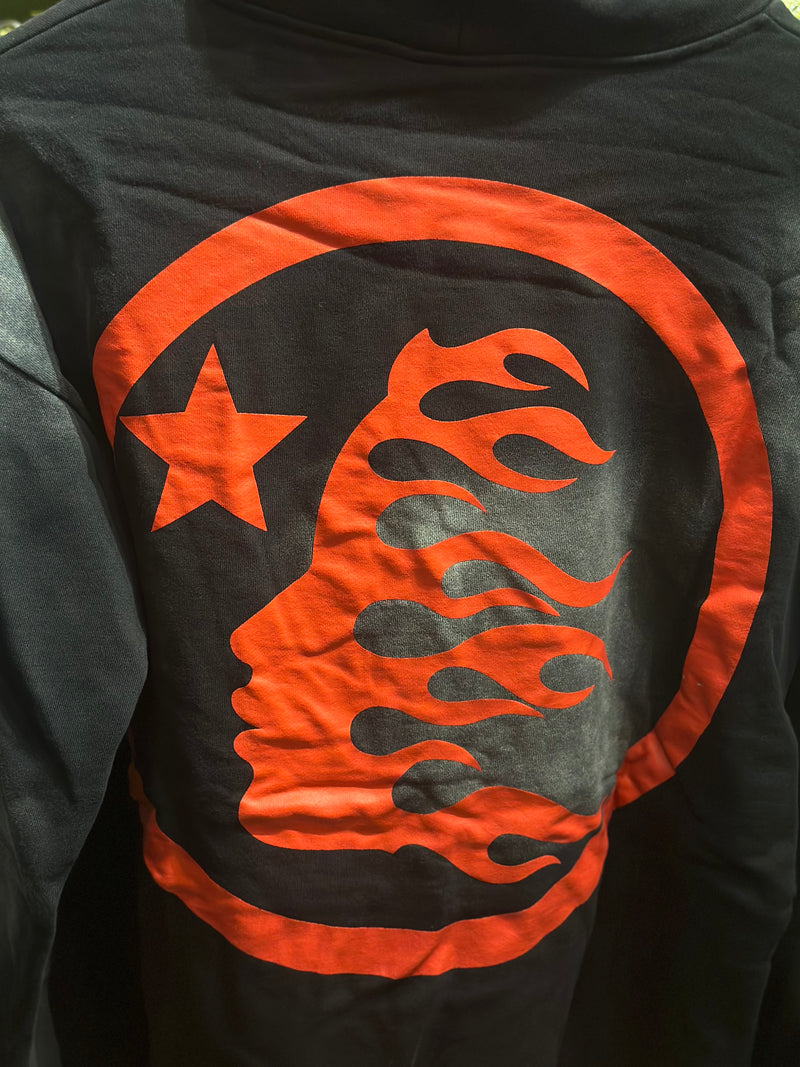 Moletom com Gorro Hellstar Records Future Flame Preto - Pronta Entregar
