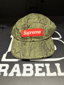 Boné Supreme Washed Chino Twill Camp Snake Verde - Pronta Entrega
