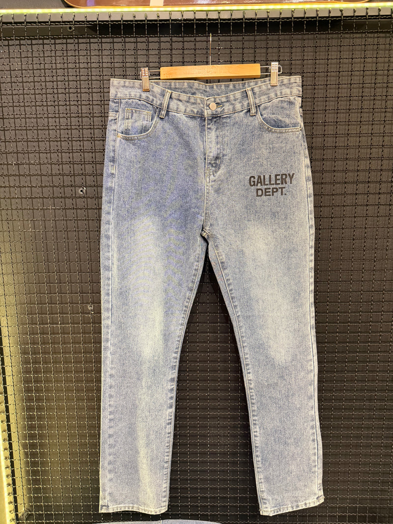Calça Gallery Dept. Jeans Marinho Lavado Logo Preto - Pronta Entrega