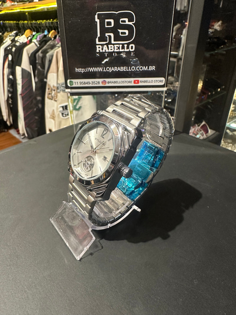 Relógio Bvlgari Silver Fundo Branco - Pronta Entrega
