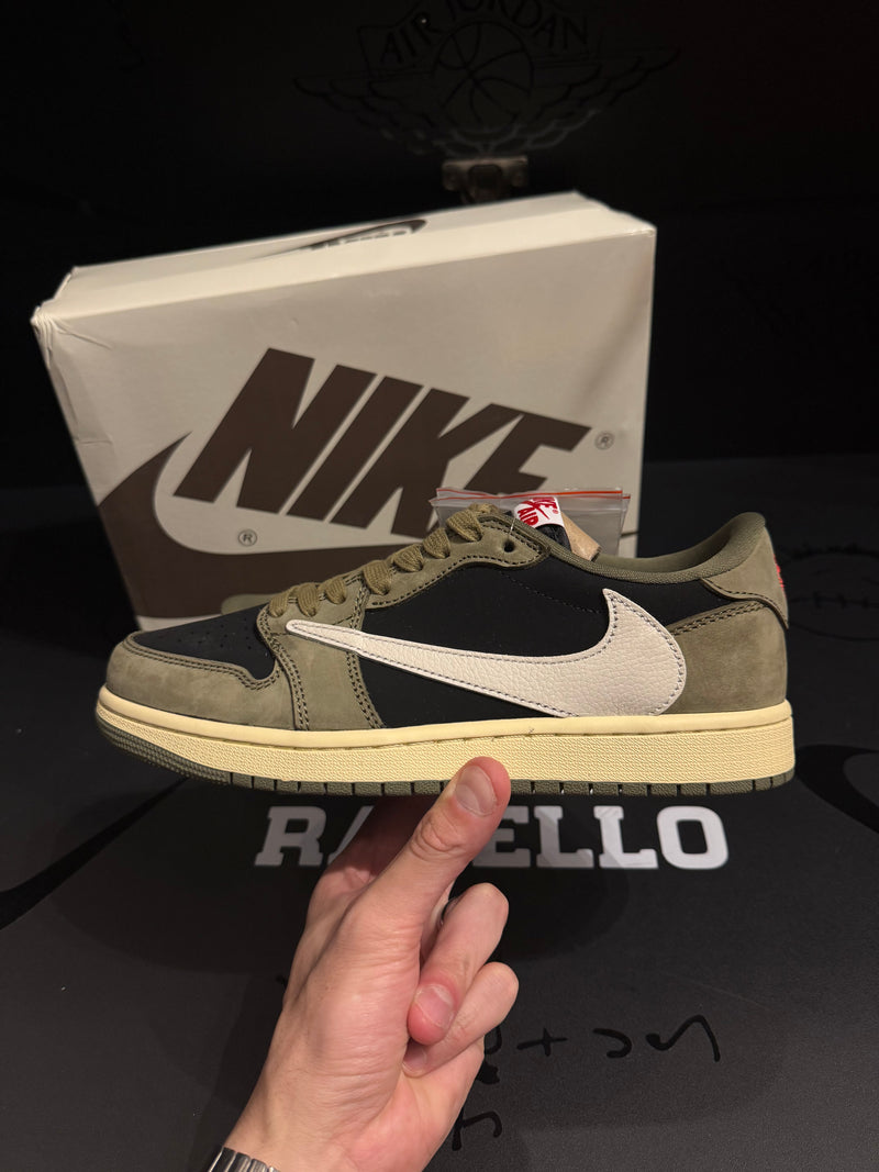 Tênis Nike Travis Scott x Air Jordan 1 Low Black Olive - Pronta Entrega
