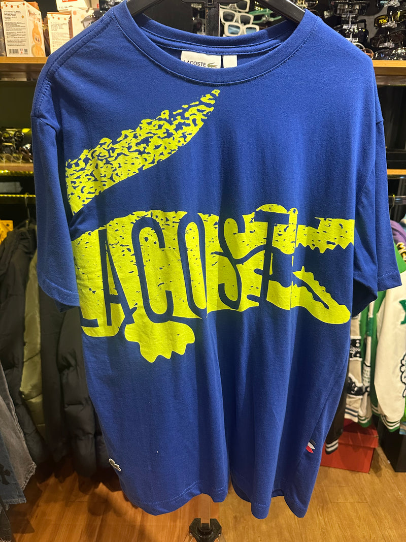 Camisa Lacoste Azul Logo Croc Green - Pronta Entrega