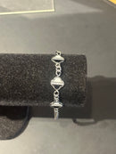 Pulseira Prata Ajustável Trevos Black/White - Pronta Entrega