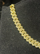 Corrente Cravejada Em Zicornia Cubica Dourada - Pronta Entrega