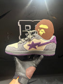 Tênis BAPE A Bathing APE Court Sta Mist Grey Royal Purple - Pronta Entrega