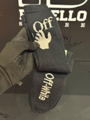 Meia Off White Cano Alto Black - Pronta Entrega