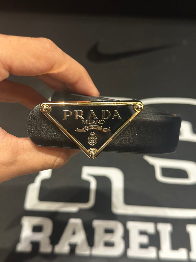 Cinto Feminino Prada Milano Preto/Rosa 90 CM  - Pronta Entrega