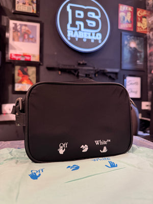 Bolsa Bag Off-White Cross Body Preto  Alça Amarela - Pronta Entrega