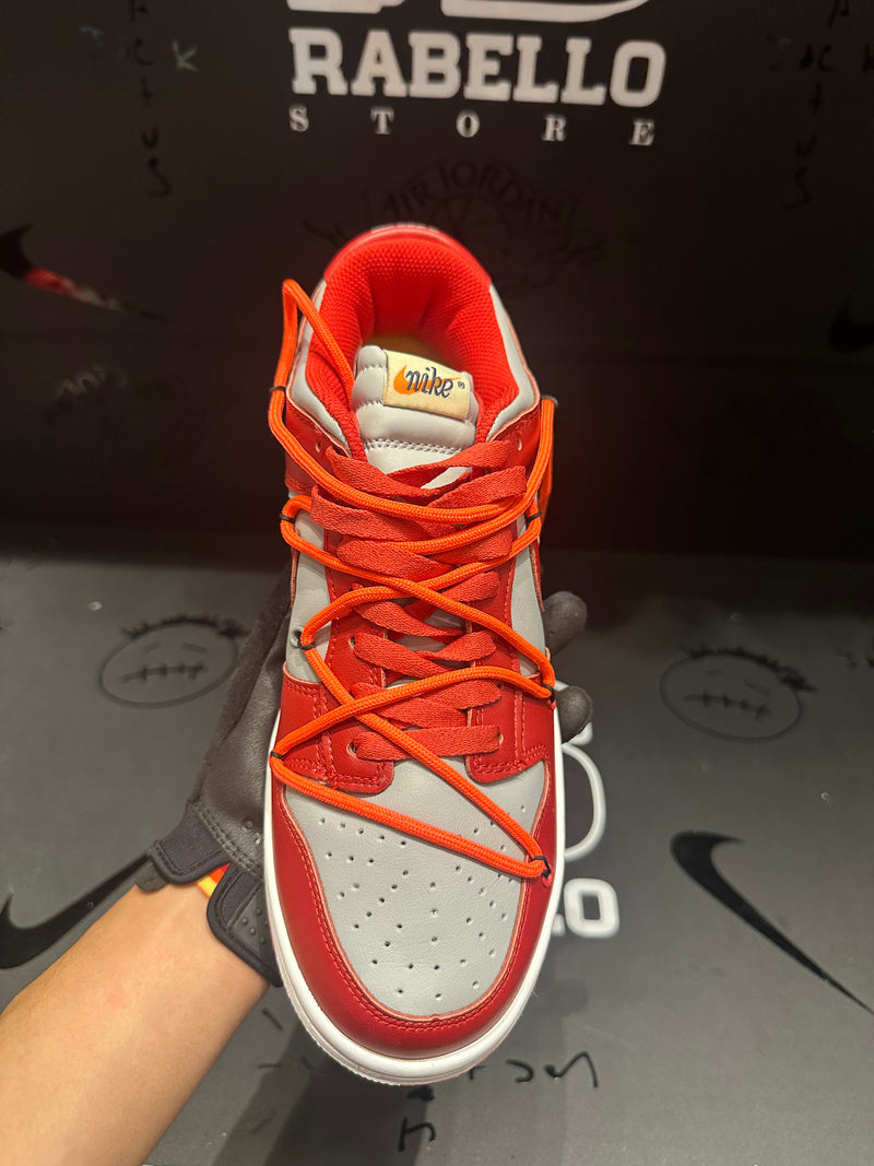 Tênis Nike Dunk Low X Off-White University Red - Pronta Entrega